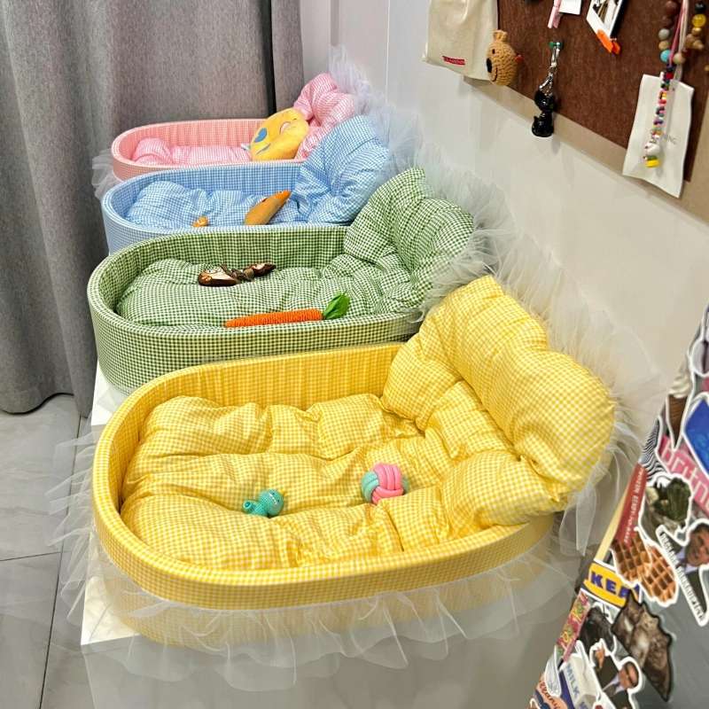 ペットマット 猫用ふんわりチュール付きペットベッド