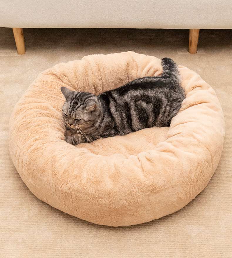 ペットマット 猫用 もふもふ安眠ドーナツベッド