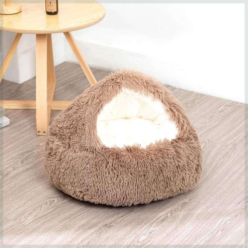 ペットマット 猫用ふわもこドーム型ペットベッド