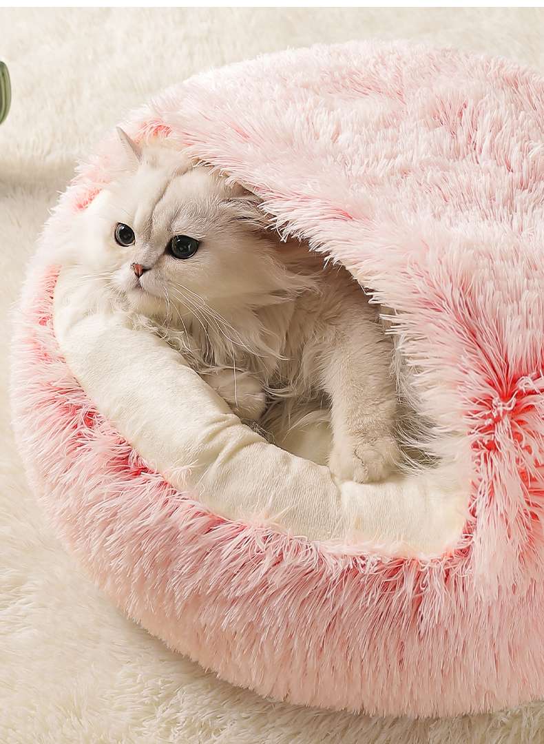ペットマット 猫用 もこもこドーム型ベッド