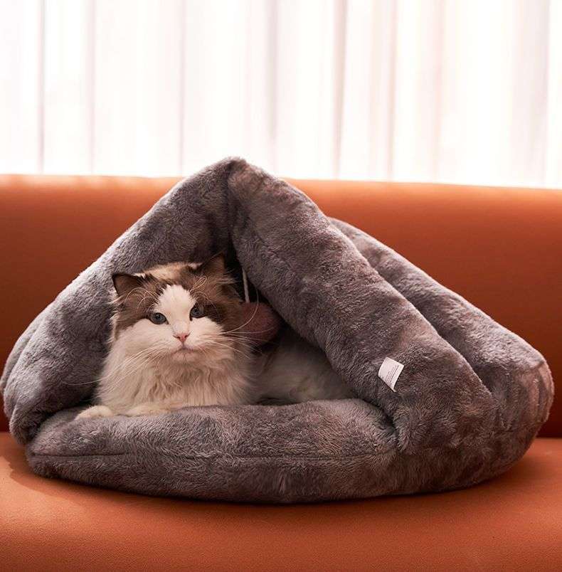 ペットマット 猫用 もこもこドーム型ぬくぬくマット