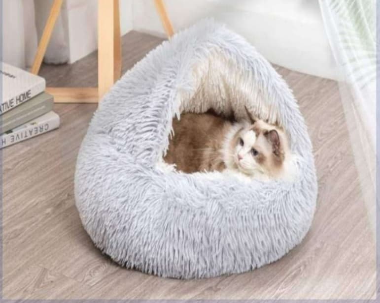 ペットマット 猫用ふわもこドーム型ペットベッド