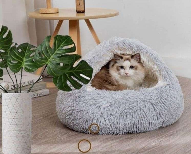 ペットマット 猫用ふわもこドーム型ペットベッド
