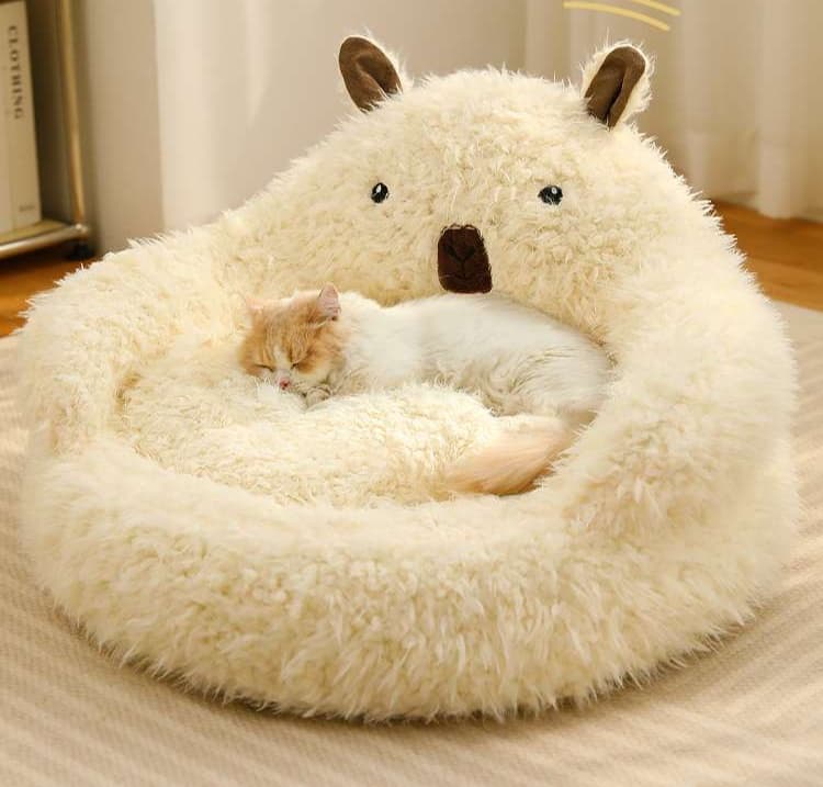 ペットマット 犬猫兼用 もこもこクマさんベッド