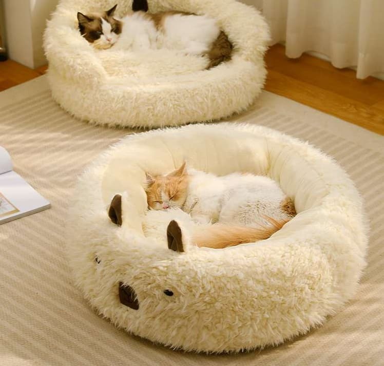 ペットマット 犬猫兼用 もこもこクマさんベッド