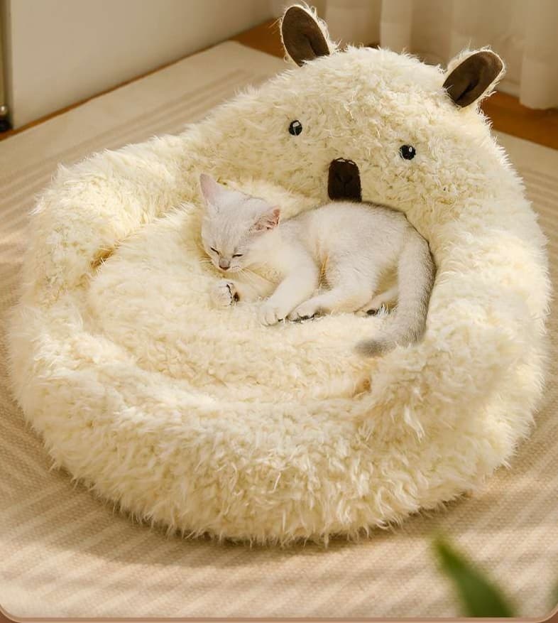 ペットマット 犬猫兼用 もこもこクマさんベッド