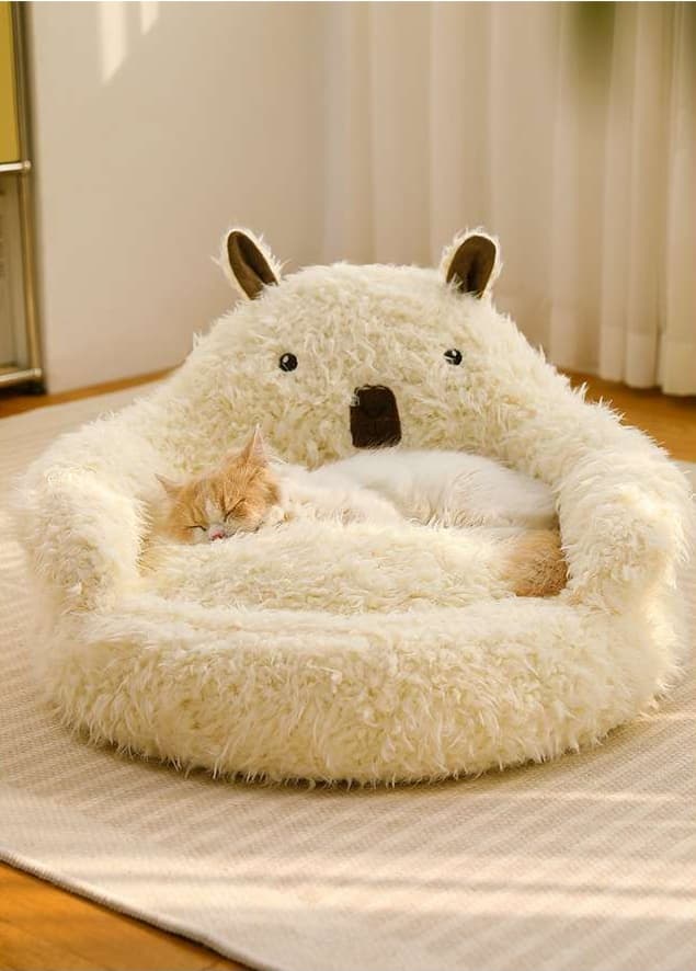 ペットマット 犬猫兼用 もこもこクマさんベッド