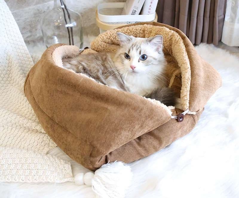 ペットマット 猫用 もこもこ包み込むねこ寝ぶくろ