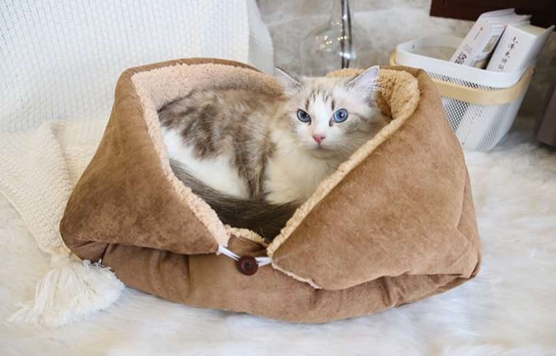 ペットマット 猫用 もこもこ包み込むねこ寝ぶくろ