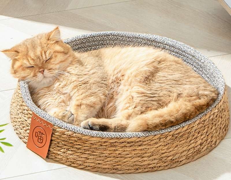 ペットマット 猫用 涼やか籐風ペット寝かご