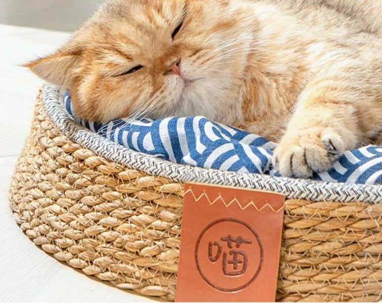 ペットマット 猫用 涼やか籐風ペット寝かご