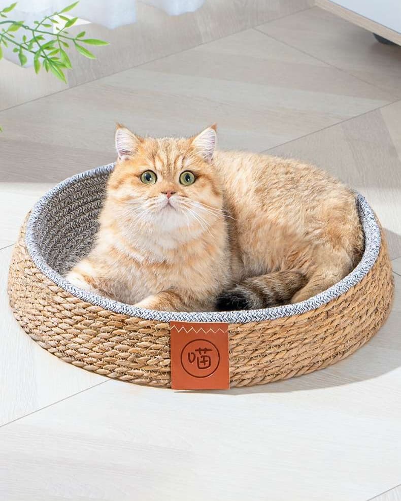 ペットマット 猫用 涼やか籐風ペット寝かご