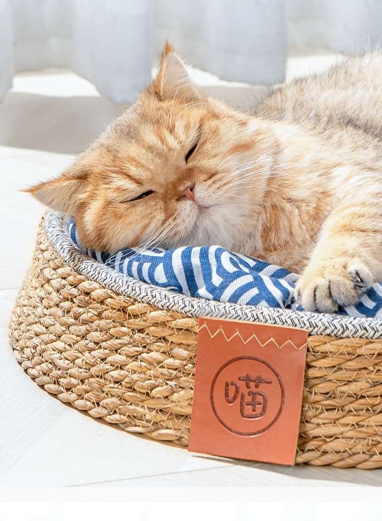 ペットマット 猫用 涼やか籐風ペット寝かご