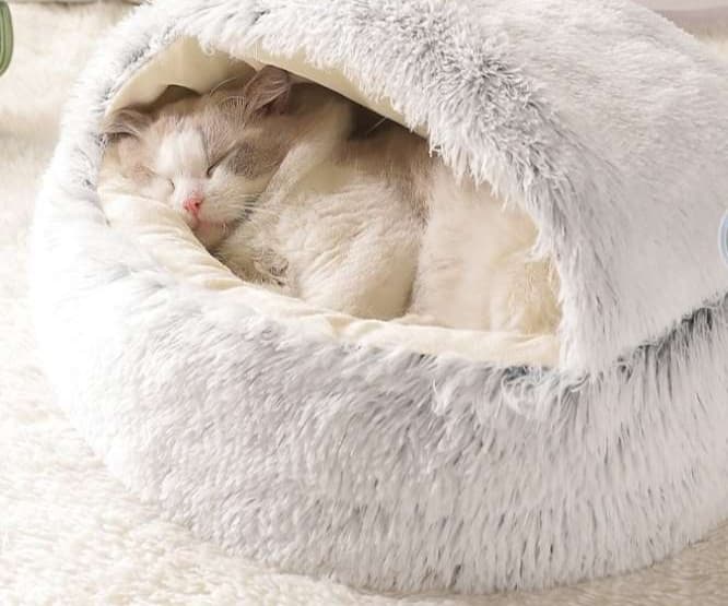 ペットマット 猫用 もこもこドーム型ベッド