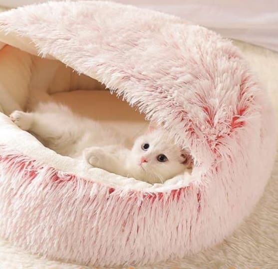 ペットマット 猫用 もこもこドーム型ベッド