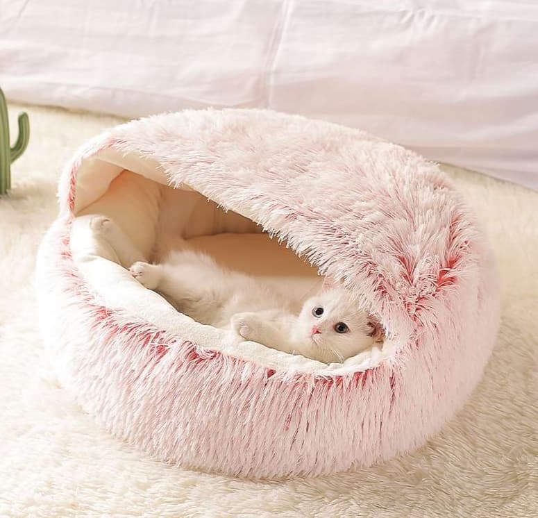 ペットマット 猫用 もこもこドーム型ベッド
