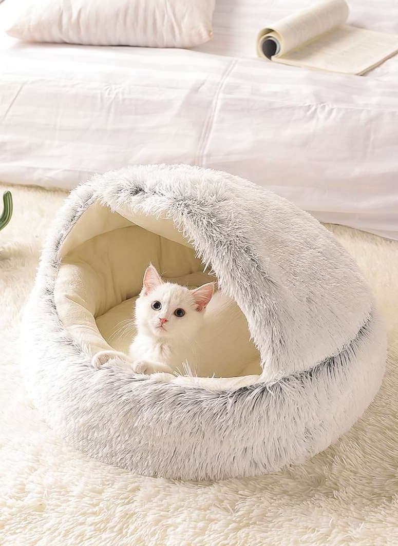 ペットマット 猫用 もこもこドーム型ベッド