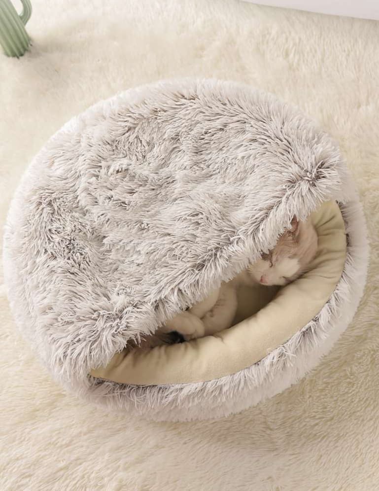 ペットマット 猫用 もこもこドーム型ベッド