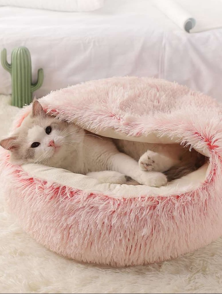 ペットマット 猫用 もこもこドーム型ベッド