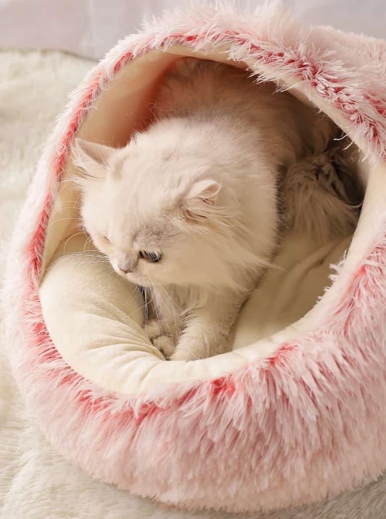 ペットマット 猫用 もこもこドーム型ベッド