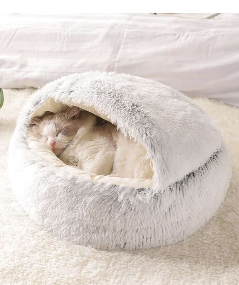 ペットマット 猫用 もこもこドーム型ベッド