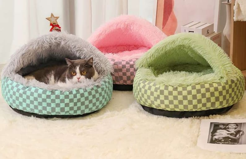 ペットマット 猫用 ふかふかドーム型ベッド