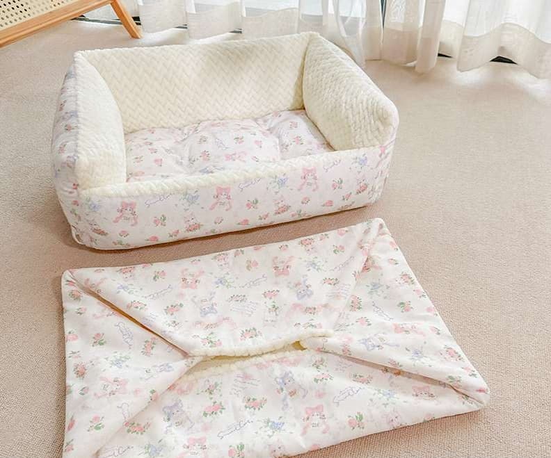 ペットマット 猫用 リボン付きお姫様ペットソファー