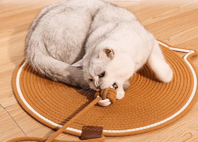 ペットマット 猫用 高級ロープ型おくつろぎマット