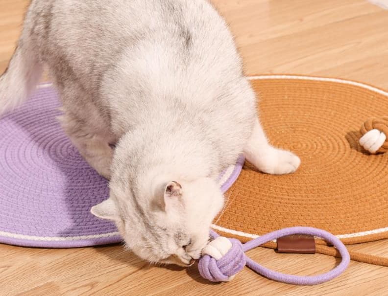 ペットマット 猫用 高級ロープ型おくつろぎマット