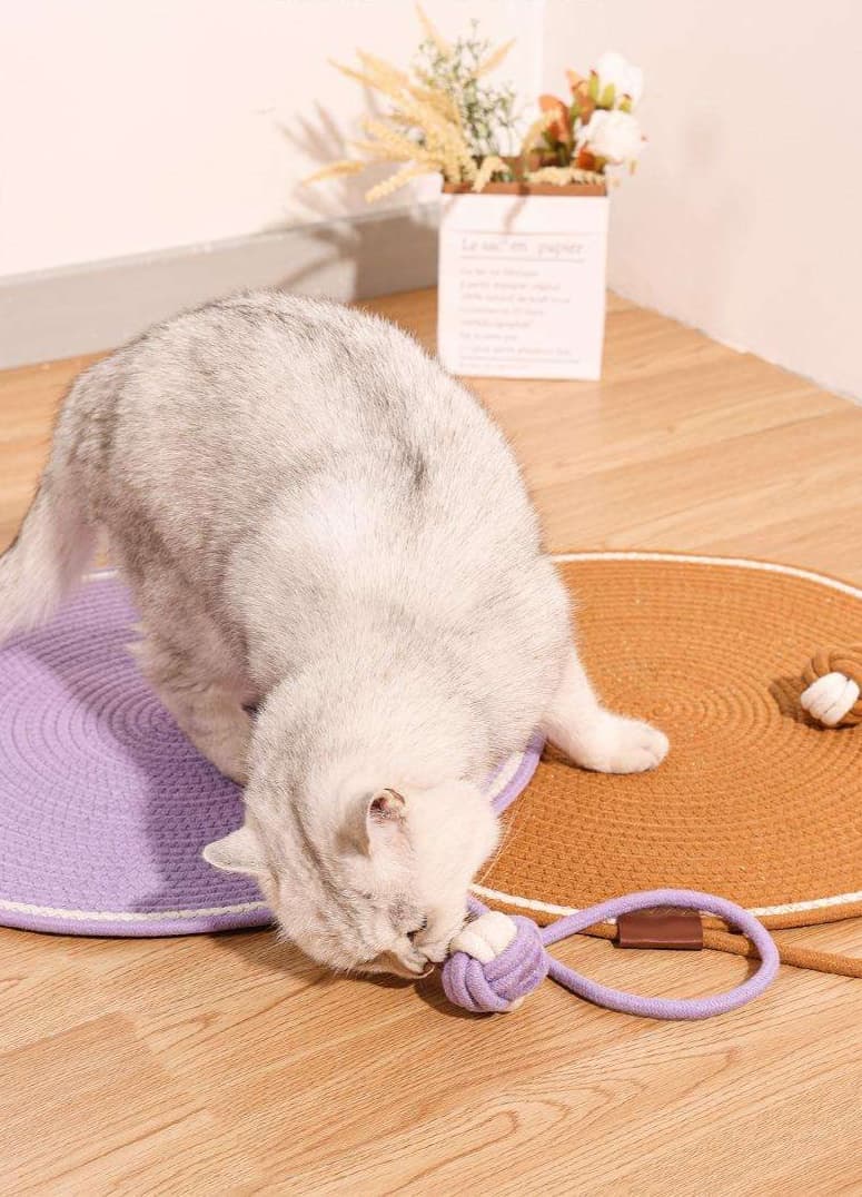 ペットマット 猫用 高級ロープ型おくつろぎマット