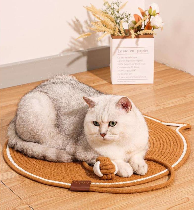 ペットマット 猫用 高級ロープ型おくつろぎマット