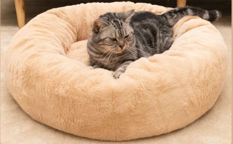 ペットマット 猫用 もふもふ安眠ドーナツベッド