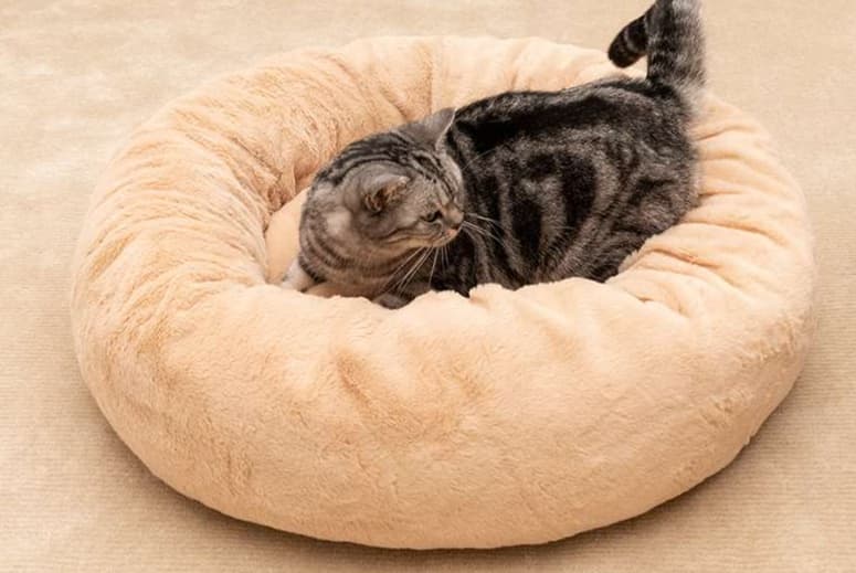 ペットマット 猫用 もふもふ安眠ドーナツベッド