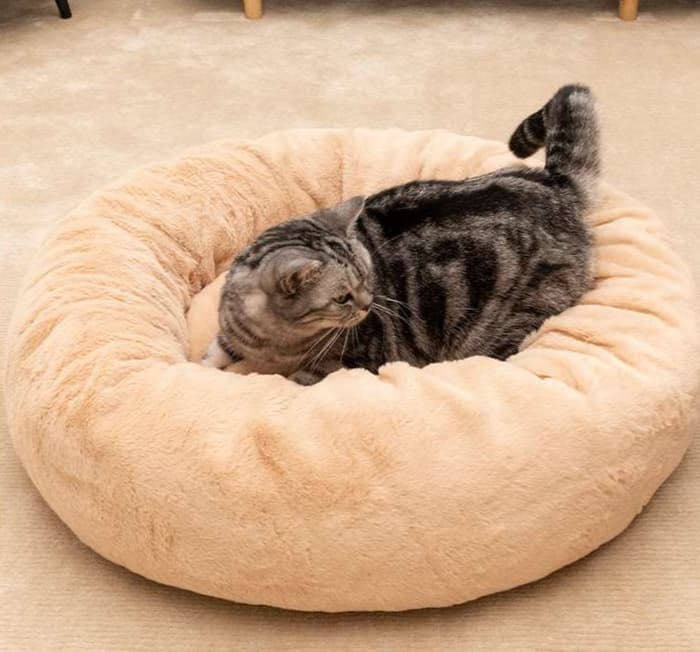 ペットマット 猫用 もふもふ安眠ドーナツベッド