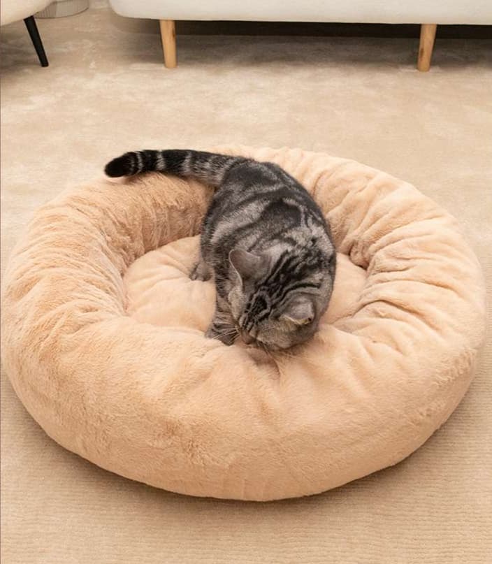 ペットマット 猫用 もふもふ安眠ドーナツベッド