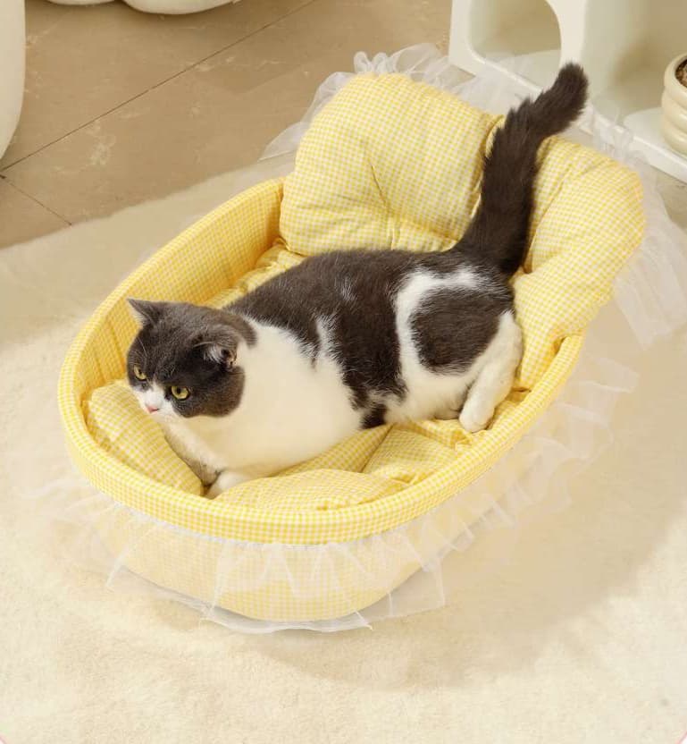 ペットマット 猫用ふんわりチュール付きペットベッド