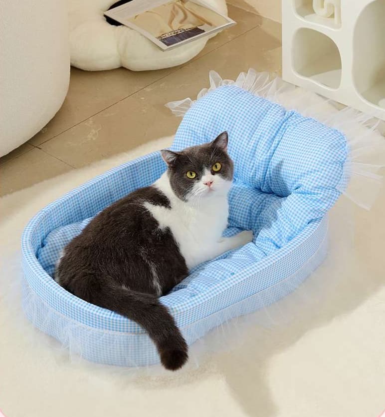 ペットマット 猫用ふんわりチュール付きペットベッド
