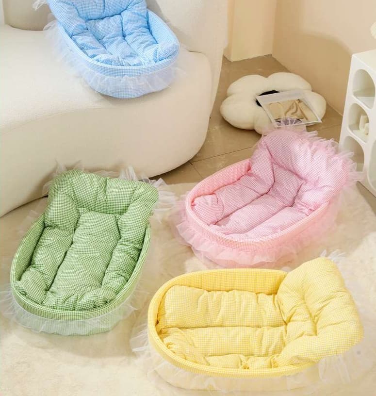 ペットマット 猫用ふんわりチュール付きペットベッド