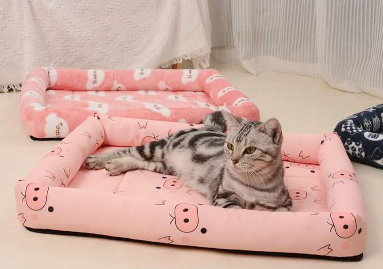 ペットマット 猫用 ひんやり涼感ラタンマット