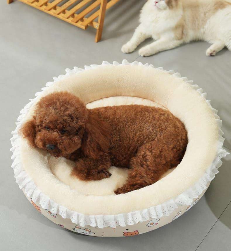 ペットマット 犬用 ふんわり贅沢レース付きベッド