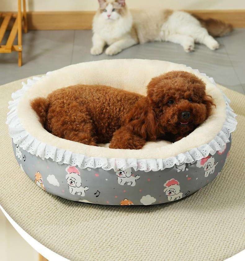 ペットマット 犬用 ふんわり贅沢レース付きベッド