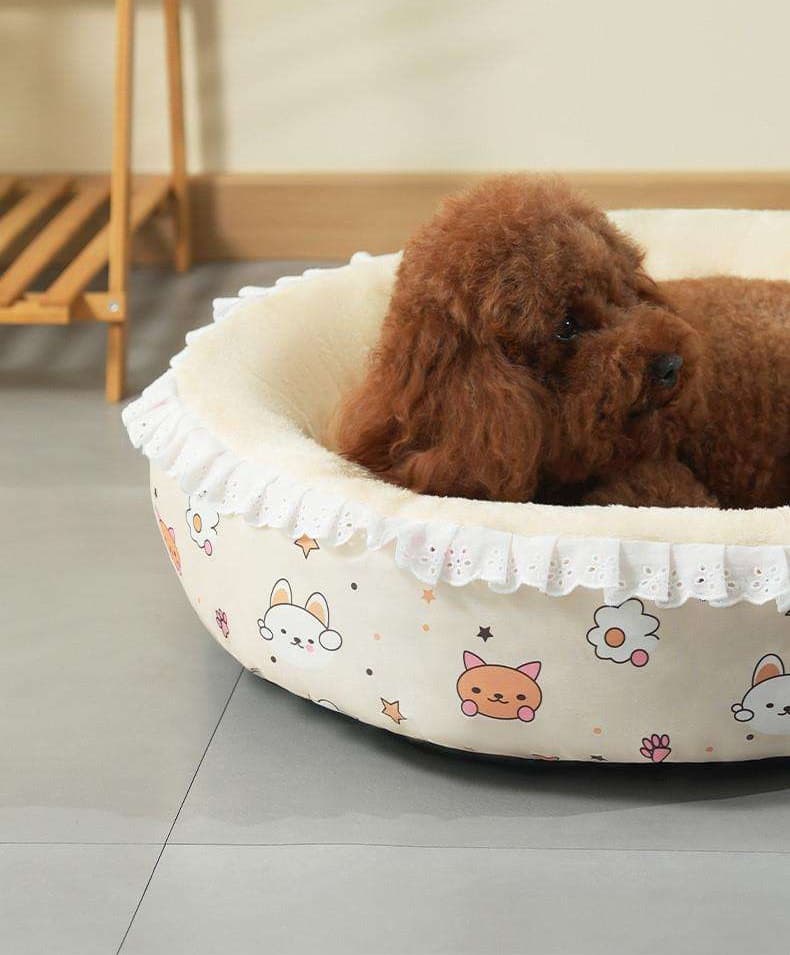 ペットマット 犬用 ふんわり贅沢レース付きベッド
