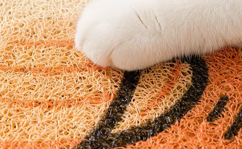ペットマット 猫用 かわいい笑顔の猫型マット