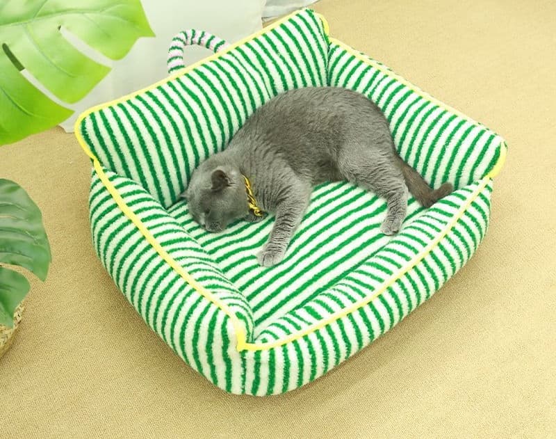 ペットマット 猫用 ふかふか両側クッション付きベッド