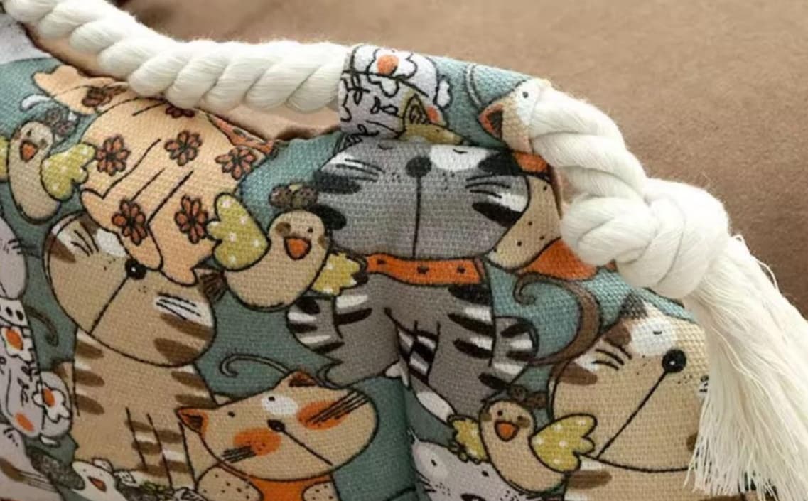 ペットマット 猫用 和風もこもこ円形ベッド