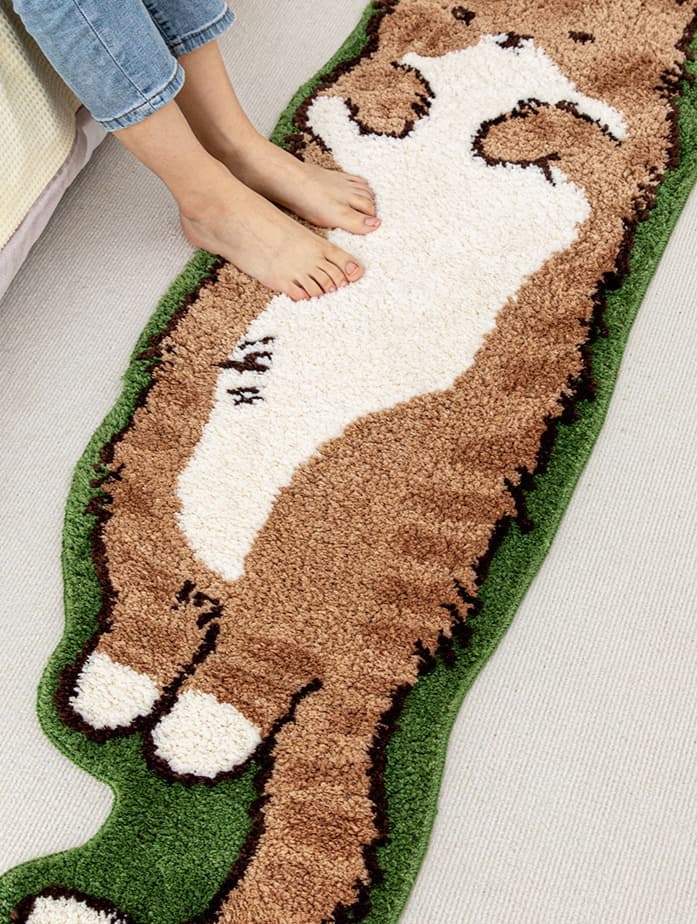 ペットマット 猫用 おすまし横寝キャット玄関マット