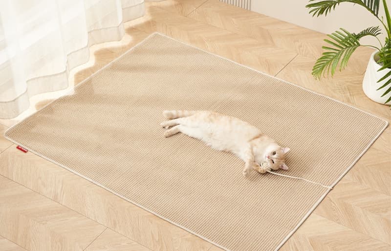 ペットマット 猫用 やさしい肌触り 天然繊維ラグマット