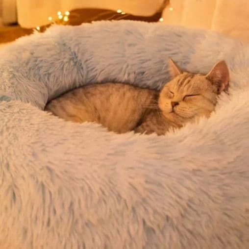 ペットマット 猫用 もふもふ冬眠ドーナツベッド