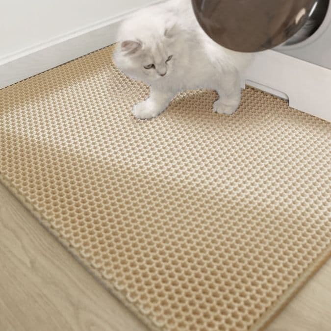 ペットマット 猫用 二重構造猫砂キャッチマット滑り止め付き
