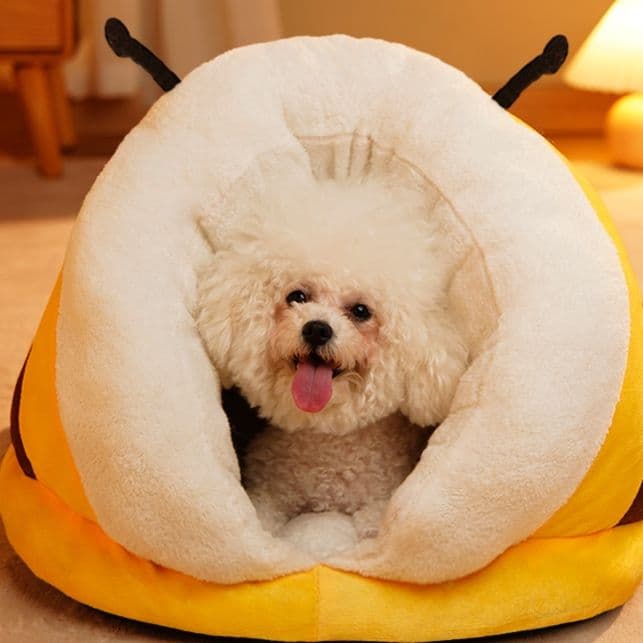 ペットマット 犬猫兼用 ふわもこ包み込み温かドーム型寝床